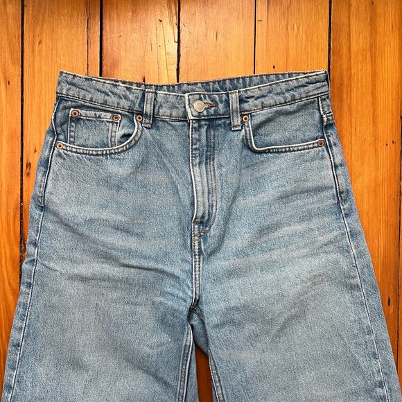 Weekday Women's Wide Leg Jeans Ace Light Wash Air Blue 27 x 30 - Picture 2 of 5